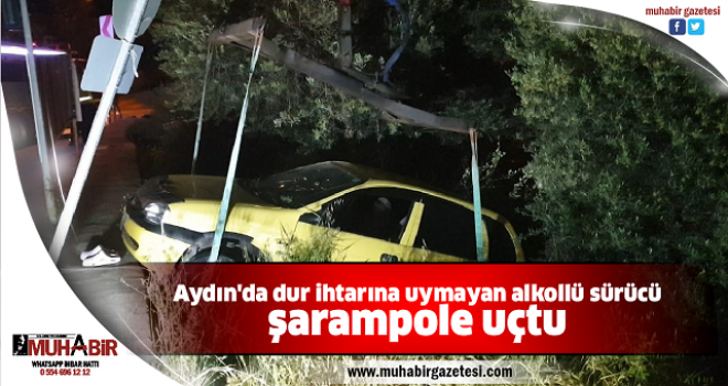 Aydın'da dur ihtarına uymayan alkollü sürücü şarampole uçtu  