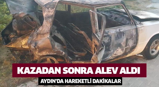 Kazadan sonra alev aldı