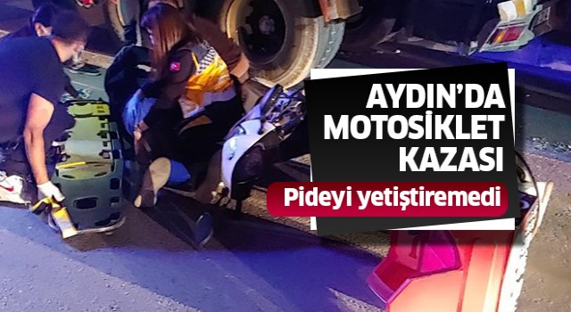 Motosiklet kamyona çarptı