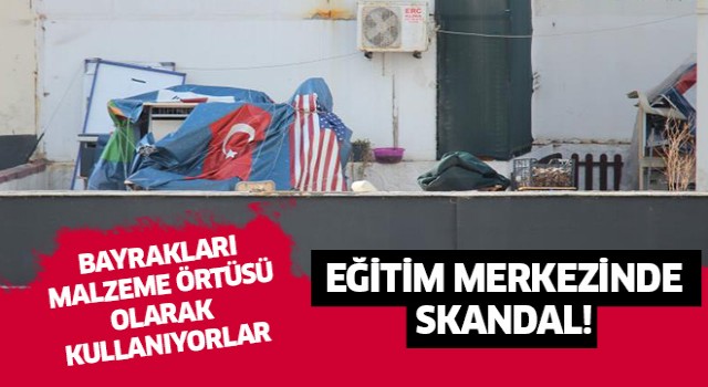 Aydın'daki eğitim kurumunun çatısında skandal görüntü