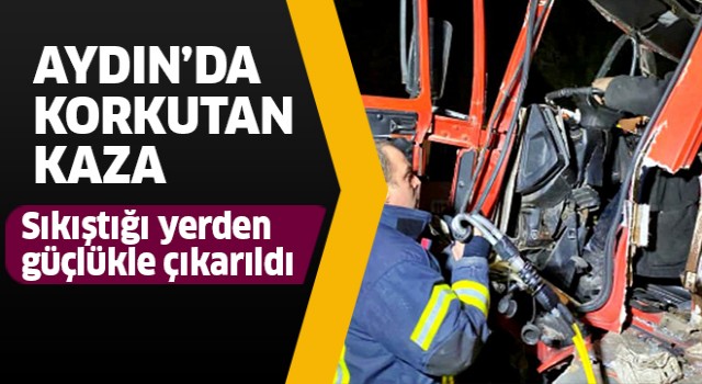 Aydın'da 2 kamyon çarpıştı!