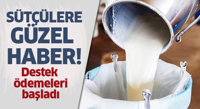 Sütçülere güzel haber!