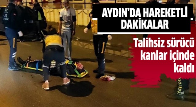 Takla atan motosiklet sürücüsü yaralandı