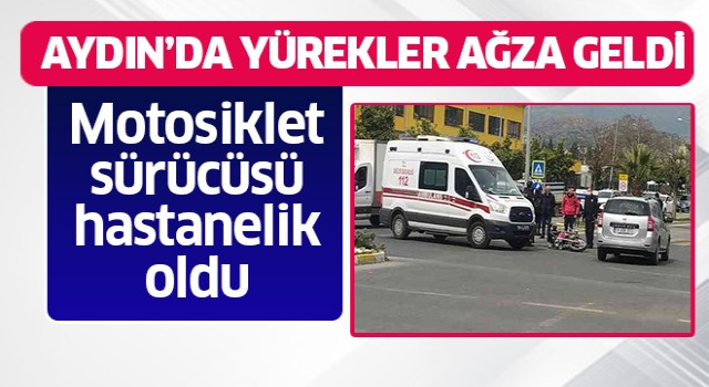 Motosiklet sürücüsü hastanelik oldu