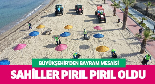 Aydın Büyükşehir Belediyesi sahilleri pırıl pırıl yaptı