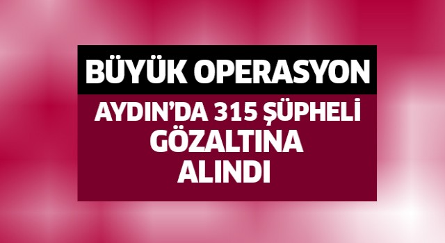 Aydın'da büyük operasyon:315 gözaltı