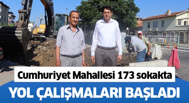 Cumhuriyet Mahallesi 173 sokakta yol yenileme çalışmaları başladı