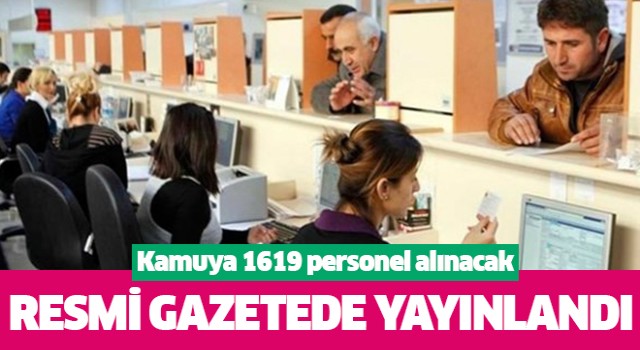 Kamuya 1619 personel alınacak