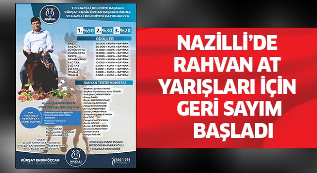 Nazilli 10. Geleneksel Rahvan At Yarışları için geri sayım başladı