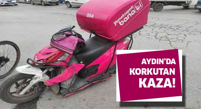 Aydın'daki kazada motosiklet ikiye bölündü