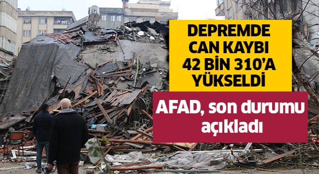 Depremde can kaybı 42 bin 310'a yükseldi