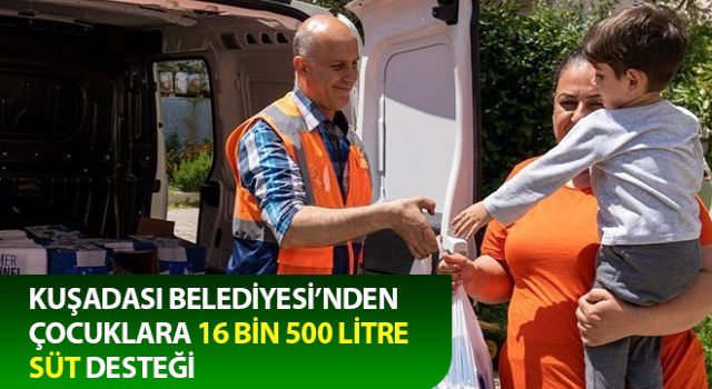 Çocuklara 16 bin 500 litre süt desteği