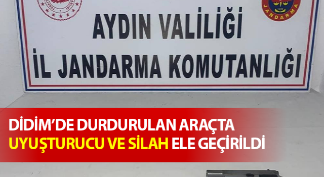 Jandarma şüphelendi, araçtan silah ve uyuşturucu çıktı