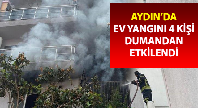 Kuşadası'nda ev yangını: 4 kişi dumandan etkilendi