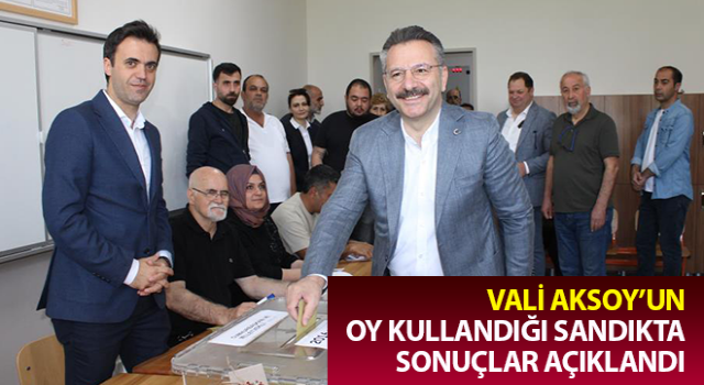 Vali Aksoy’un oy kullandığı sandıkta sonuçlar belli oldu