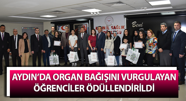 Organ bağışını vurgulayan öğrenciler ödüllendirildi