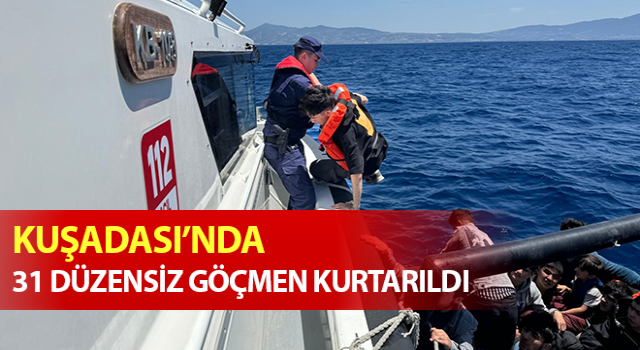 Aydın’da 31 düzensiz göçmen kurtarıldı