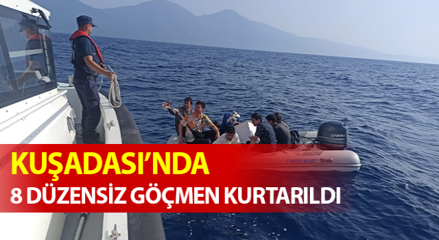 Aydın’da 8 düzensiz göçmen kurtarıldı