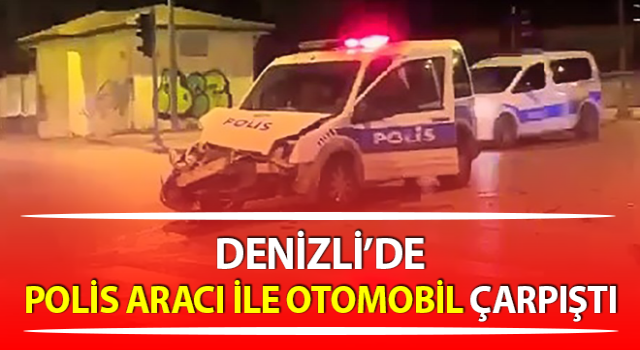 Ekip aracı ile otomobil kavşakta çarpıştı