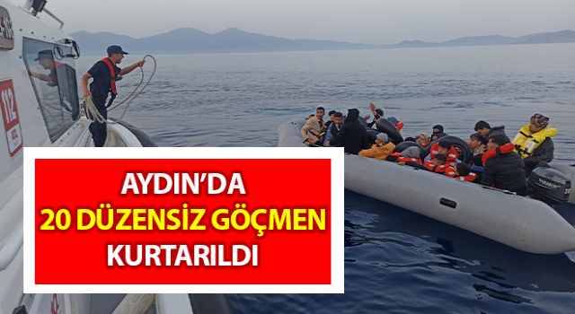 Kuşadası’nda 20 düzensiz göçmen kurtarıldı