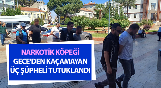 Narkotik köpeği Gece'den kaçamayan üç şüpheli tutuklandı