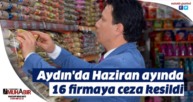  Aydın'da Haziran ayında 16 firmaya ceza kesildi  