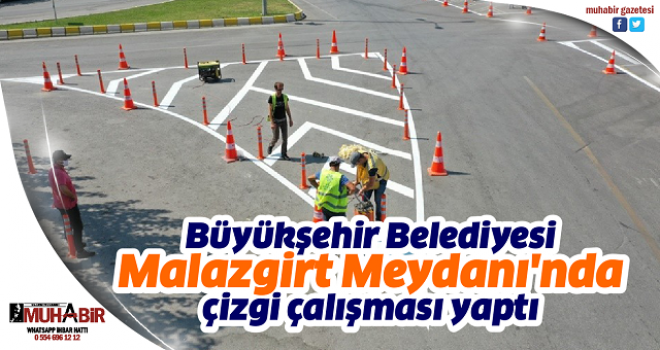 Aydın Büyükşehir Belediyesi Malazgirt Meydanı'nda çizgi çalışması yaptı  