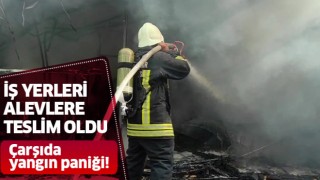 Çok sayıda iş yeri alevlere teslim oldu