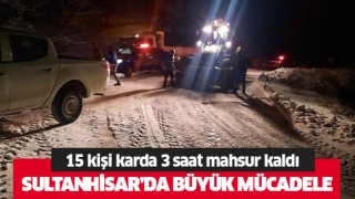 Karda mahsur kalan 15 kişi kurtarıldı