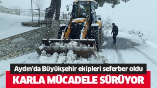 Büyükşehirin karla mücadelesi sürüyor