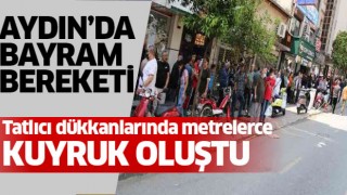 Aydın'da metrelerce tatlı kuyruğu oluştu