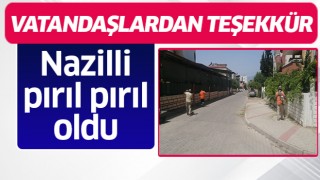 Nazillili vatandaşlardan Temizlik İşleri Müdürlüğü'ne teşekkür