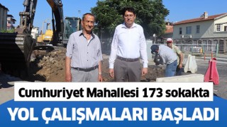 Cumhuriyet Mahallesi 173 sokakta yol yenileme çalışmaları başladı