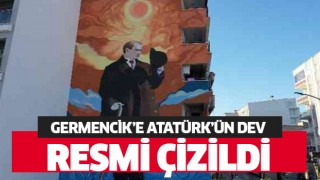 Germencik'e Atatürk'ün dev resmi çizildi