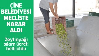 Çine Belediyesi zeytinyağı sıkım ücretini açıkladı