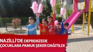 Depremzede çocuklara “pamuk şeker” sürprizi