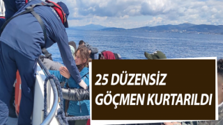 Kuşadası’nda 25 düzensiz göçmen kurtarıldı