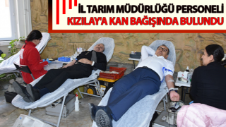 İl Tarım Müdürlüğü personeli Kızılay'a kan bağışında bulundu