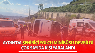 Aydın’da şehiriçi yolcu minibüsü devrildi