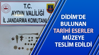 Jandarma ekipleri bulunan tarihi eserleri müzeye teslim etti