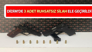 Didim'de 3 adet ruhsatsız silah ele geçirildi