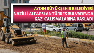 Nazilli Alparslan Türkeş Bulvarı'nda kazı çalışmaları başladı