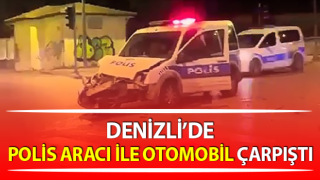 Ekip aracı ile otomobil kavşakta çarpıştı