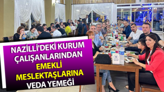 Kurum çalışanlarından emekli meslektaşlarına veda yemeği