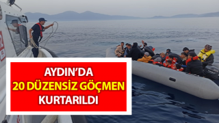 Kuşadası’nda 20 düzensiz göçmen kurtarıldı