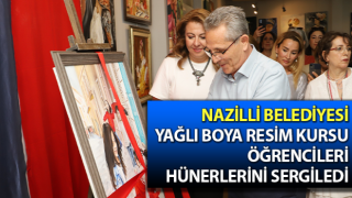 Yağlı boya resim kursu öğrencileri hünerlerini sergiledi