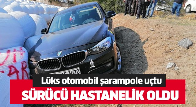 Lüks otomobil şarampole uçtu