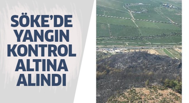 Söke'de yanan yerler havadan görüntülendi