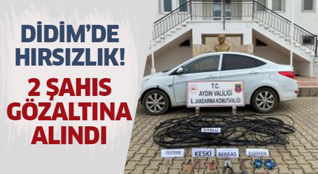 Didim'de kablo hırsızları suçüstü yakalandı