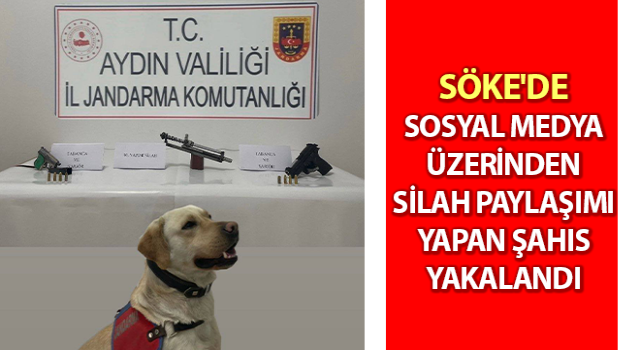 Sosyal medyadan yaptığı silah paylaşımı yakalattı